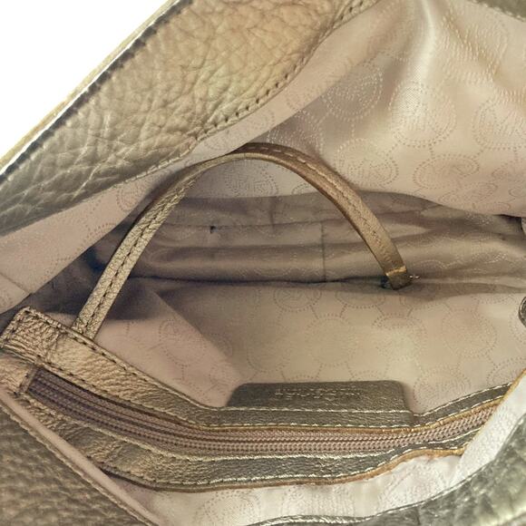 Michael Kors Metallic Gold Shoulder Bag | Y2K Convertible Crossbody Satchel EUC - Picture 16 of 16